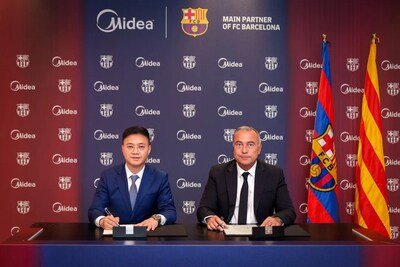 Midea and FC Barcelona, Kick Off Strategic Alliance for Global Growth (PRNewsfoto/Midea) Midea and FC Barcelona, Kick Off Strategic Alliance for Global Growth (PRNewsfoto/Midea)