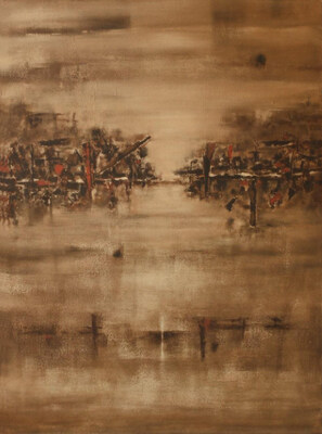 V. S. Gaitonde’s rare abstract masterpiece invites a state of profound meditation, where layered surfaces and silent tonal shifts transcend visual art to become an experience of pure inner stillness. V. S. Gaitonde’s rare abstract masterpiece invites a state of profound meditation, where layered surfaces and silent tonal shifts transcend visual art to become an experience of pure inner stillness.