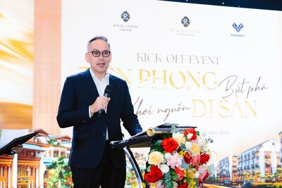 Ông Sven Albert Saebel, Tổng Giám đốc Royal Capital Group phát biểu tại sự kiện ký kết hợp tác với L.U.X Property